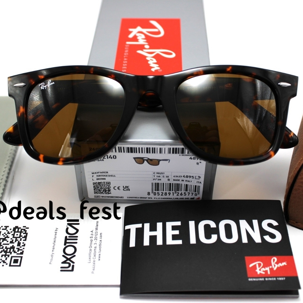 Model Display Ray-Ban Wayfarer Brown Tortoise RB2140 - Picture 4 of 16